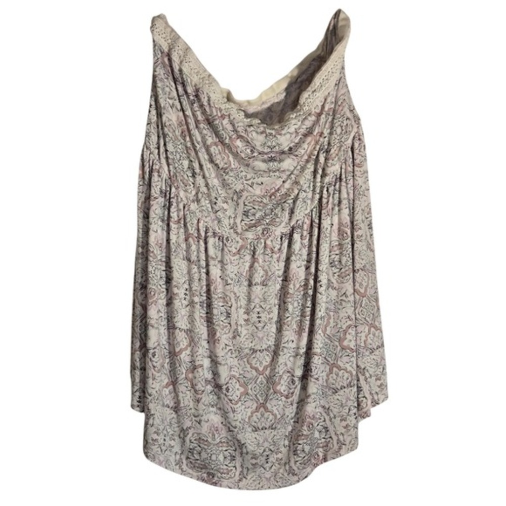 Torrid Super Soft Knits Pink Paisley Lace Cold‎ Shoulder Cami Top Plus Size 2 2X